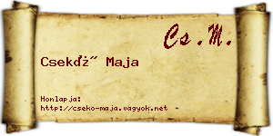 Csekő Maja névjegykártya